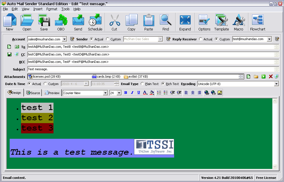 Auto Mail Sender 16.0 B099 full Auto Mail Sender full screenshot