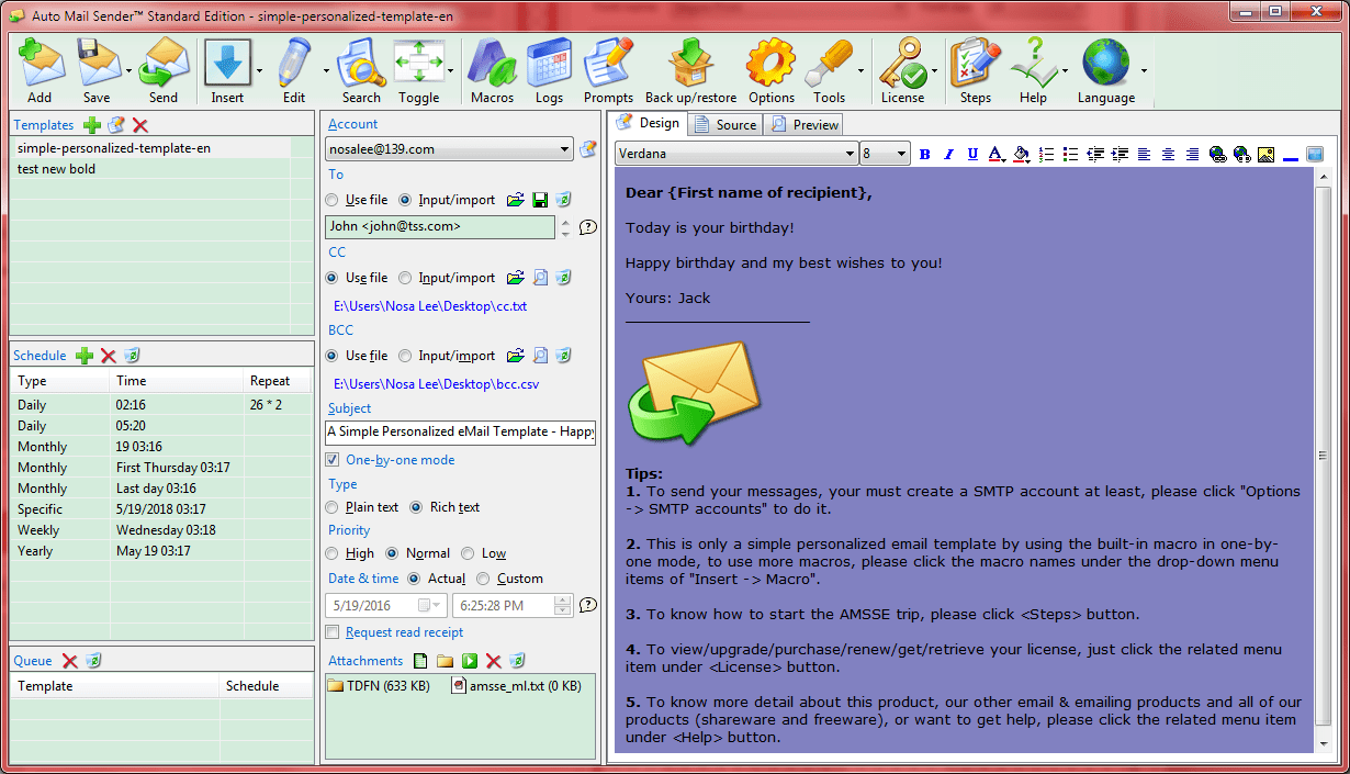 Auto Mail Sender Standard – 自动邮件发送工具[Windows][$49.99→0]丨反斗限免