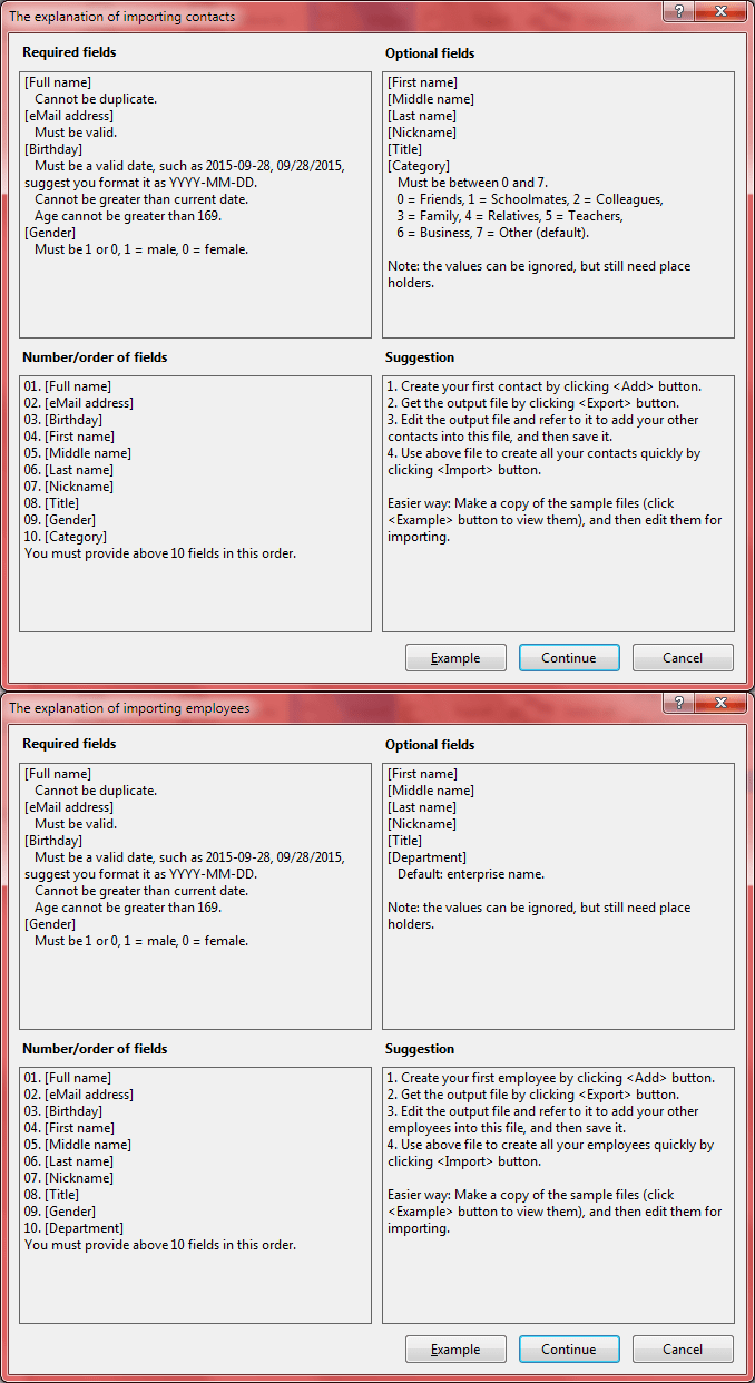 Import Explanation