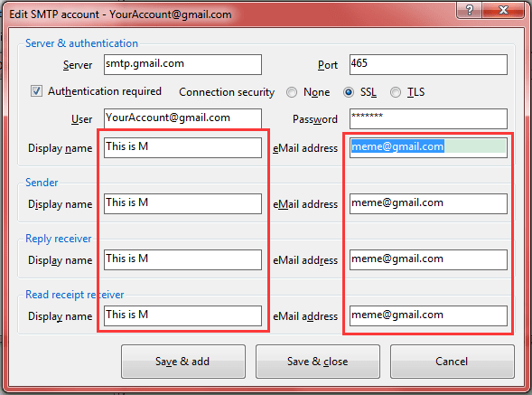 Auto-complete SMTP Account