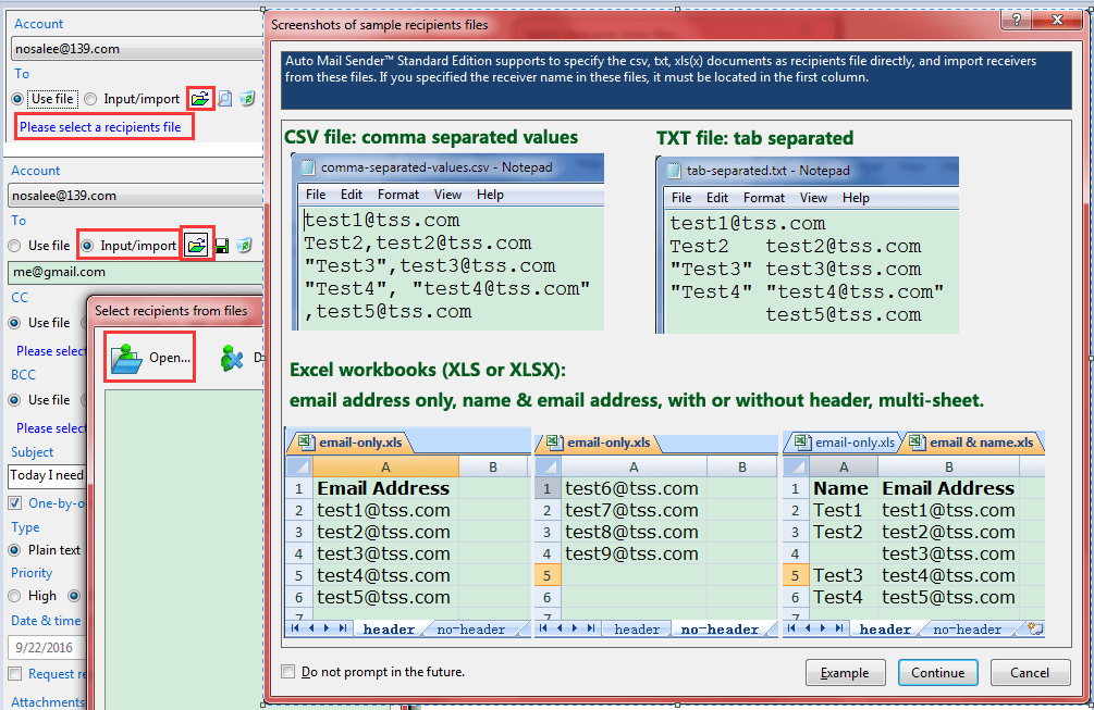 Import Recipients